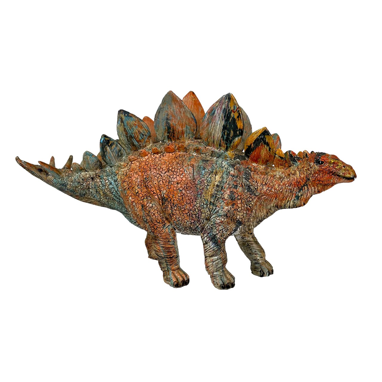 Colorful Stegosaurus Statue - 7.5" Detailed Dinosaur Decor for Home or Office